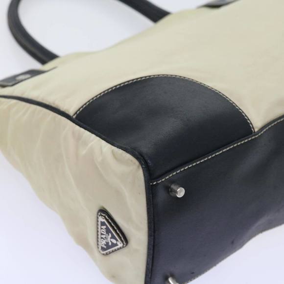 PRADA Tote Bag Nylon Beige Auth ar10404 - Picture 10 of 16